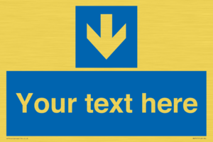 Custom Directional signage blue down arrow 